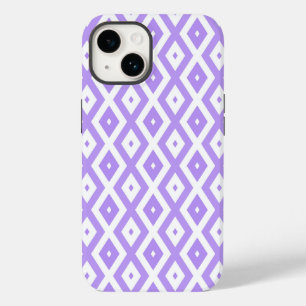 Paars en wit diamantpatroon Case-Mate iPhone 14 hoesje