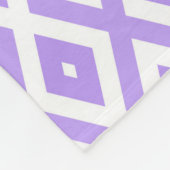 Paars en wit diamantpatroon fleece deken (Hoek)