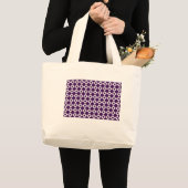 Paars en wit diamantpatroon grote tote bag (Voorkant (product))