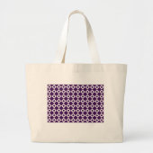 Paars en wit diamantpatroon grote tote bag (Voorkant)