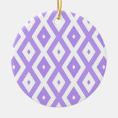 Paars en wit diamantpatroon keramisch ornament (Voorkant)