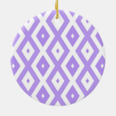 Paars en wit diamantpatroon keramisch ornament (Achterkant)