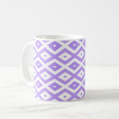 Paars en wit diamantpatroon koffiemok (Voorkant links)