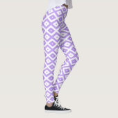 Paars en wit diamantpatroon leggings (Rechts)
