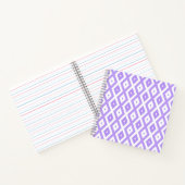 Paars en wit diamantpatroon notitieboek (Binnen)