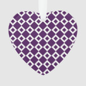 Paars en wit diamantpatroon ornament (voorkant)