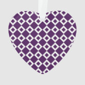 Paars en wit diamantpatroon ornament (achterkant)