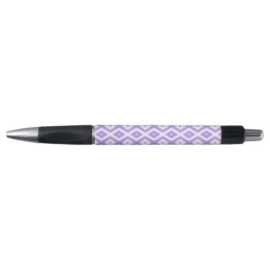 Paars en wit diamantpatroon pen (Voorkant)