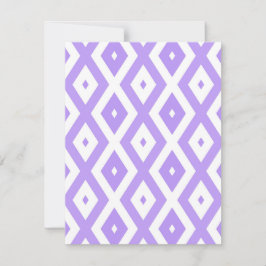 Paars en wit diamantpatroon RSVP kaartje