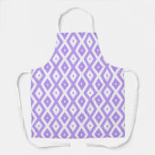 Paars en wit diamantpatroon schort (Voorkant)