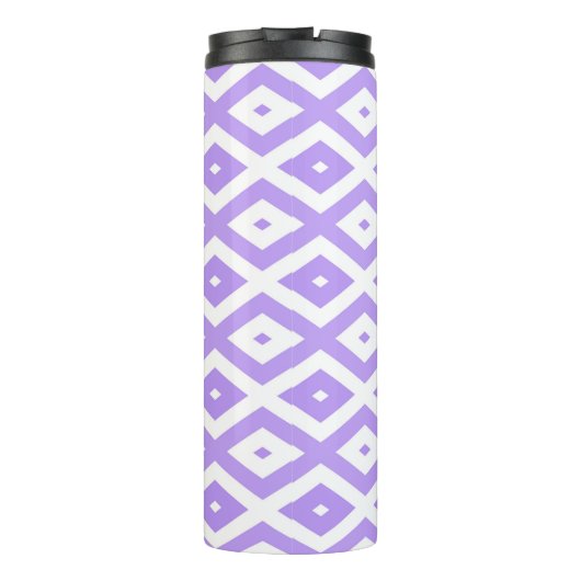 Paars en wit diamantpatroon thermosbeker (Achterkant)