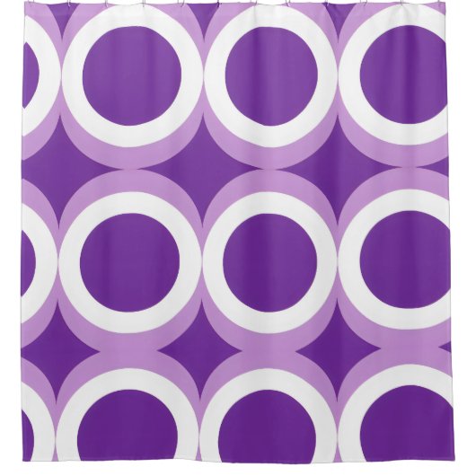 Paars en wit douchegordijn (Voorkant)