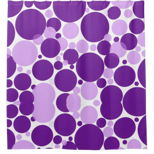 Paars en wit douchegordijn (Voorkant)