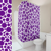 Paars en wit douchegordijn