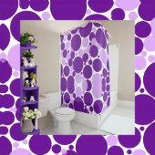 Paars en wit douchegordijn