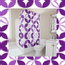 Paars en wit douchegordijn