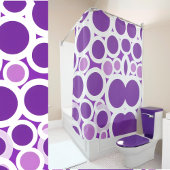 Paars en wit douchegordijn