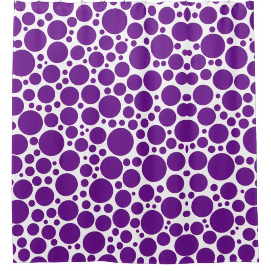 Paars en wit douchegordijn (Voorkant)