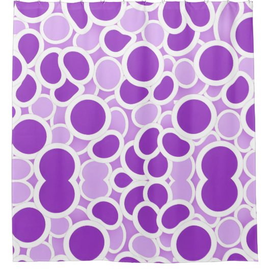 Paars en wit douchegordijn (Voorkant)