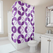Paars en wit douchegordijn (In situ)