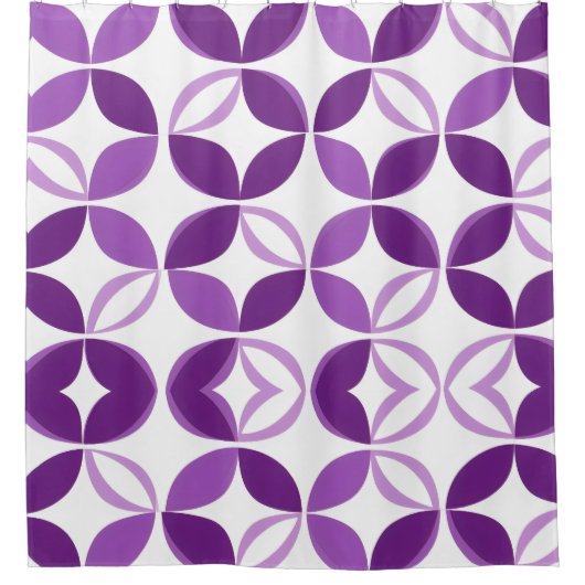 Paars en wit douchegordijn (Voorkant)
