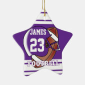 Paars en wit Football Keramisch Ornament (Rechts)