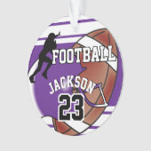 Paars en wit Football personaliseren Ornament (voorkant)