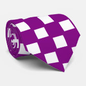 Paars en wit Gecontroleerd Stropdas (Opgerold)
