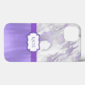Paars en wit gemarmerd Case-Mate iPhone case (Achterkant (horizontaal))