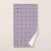 Paars en wit geometrisch mandala patroon Handdoek (Handdoek)