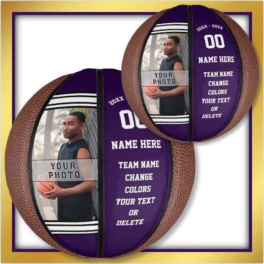 Paars en wit gepersonaliseerd Mini Basketball Basketbal