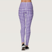 Paars en wit geruit geruit dambordruit leggings (Achterkant)