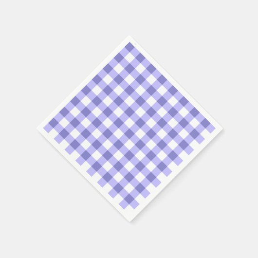 Paars en wit Gingham Check Patroon Servet (Hoek)