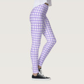 paars en wit gingham patroon leggings (Rechts)