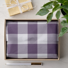 Paars en wit Gingham Patroonpapier Tissuepapier