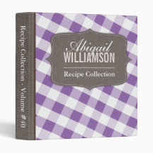 Paars en wit Gingham Southern Recipe Multomap