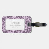 Paars en wit Grieks Zeer belangrijk Monogram Bagag Bagagelabel (Achterkant horizontaal)
