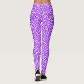 Paars en Wit Hartjes Patroon Leggings (Achterkant)