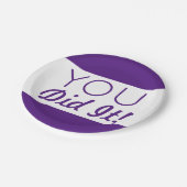 Paars en wit je deed het Afstuderen Papieren Bordje (Gekanteld)