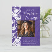 Paars en wit kaart (Staand voorkant)