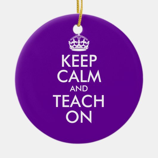 Paars en wit kalm houden en aantrekken keramisch ornament (Voorkant)