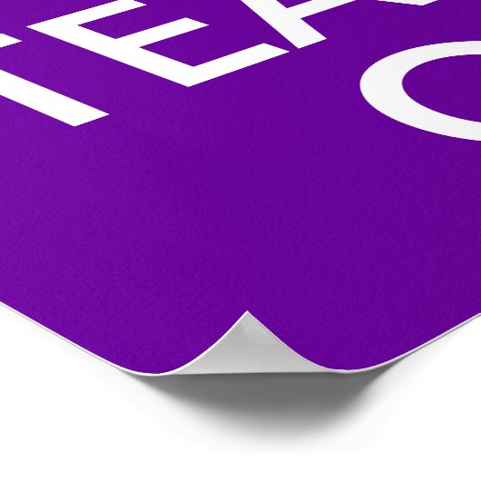 Paars en wit kalm houden en aantrekken poster (Hoek)