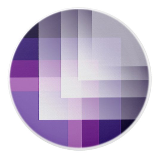 Paars en wit keramische knop (Voorkant)