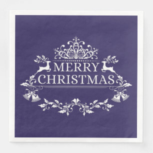Paars en wit kerstpapier Napkins Servetten