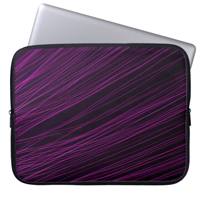 Paars en wit lichtdigitaal behang laptop sleeve (Voorkant)