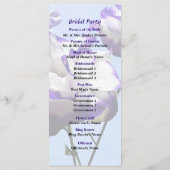 Paars en wit lisianthus-huwelijksprogramma programmakaart (Achterkant)