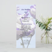 Paars en wit lisianthus-huwelijksprogramma programmakaart (Staand voorkant)