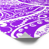 Paars en wit Mandala - Loergann in Anemone Poster (Hoek)