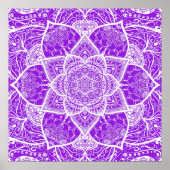 Paars en wit Mandala - Loergann in Anemone Poster (Voorkant)