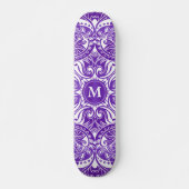 Paars en wit Mandala - Monogram Skateboard (Voorkant)